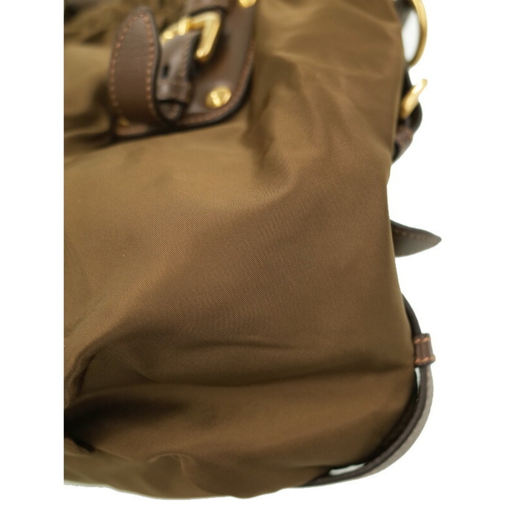 Prada brown Leather jacquard handbag Tessuto - Picture 6 of 9